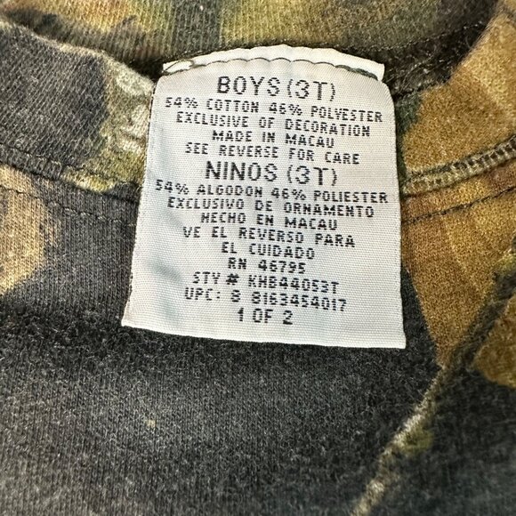 Camo Toddler Boys 3T Long Sleeve Hunting Shirt & Reversible Bucket Hat Adorable - Picture 12 of 12